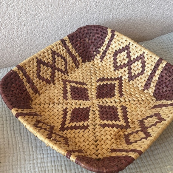 Artisan Woven Brown and Tan Basket - Picture 6 of 6